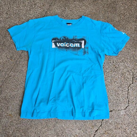 Vtg Y2k VOLCOM SKATEBOARDS Graffiti Spray Paint Stencil Graphic Skate T Shirt L - Picture 1 of 6